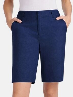 Matty M Womens Navy Stretch Navy Bermuda Chino Shorts Small